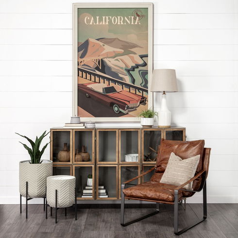 Hornet I  Brown Leather Unibody Seat with Black Metal Frame Accent Chair
