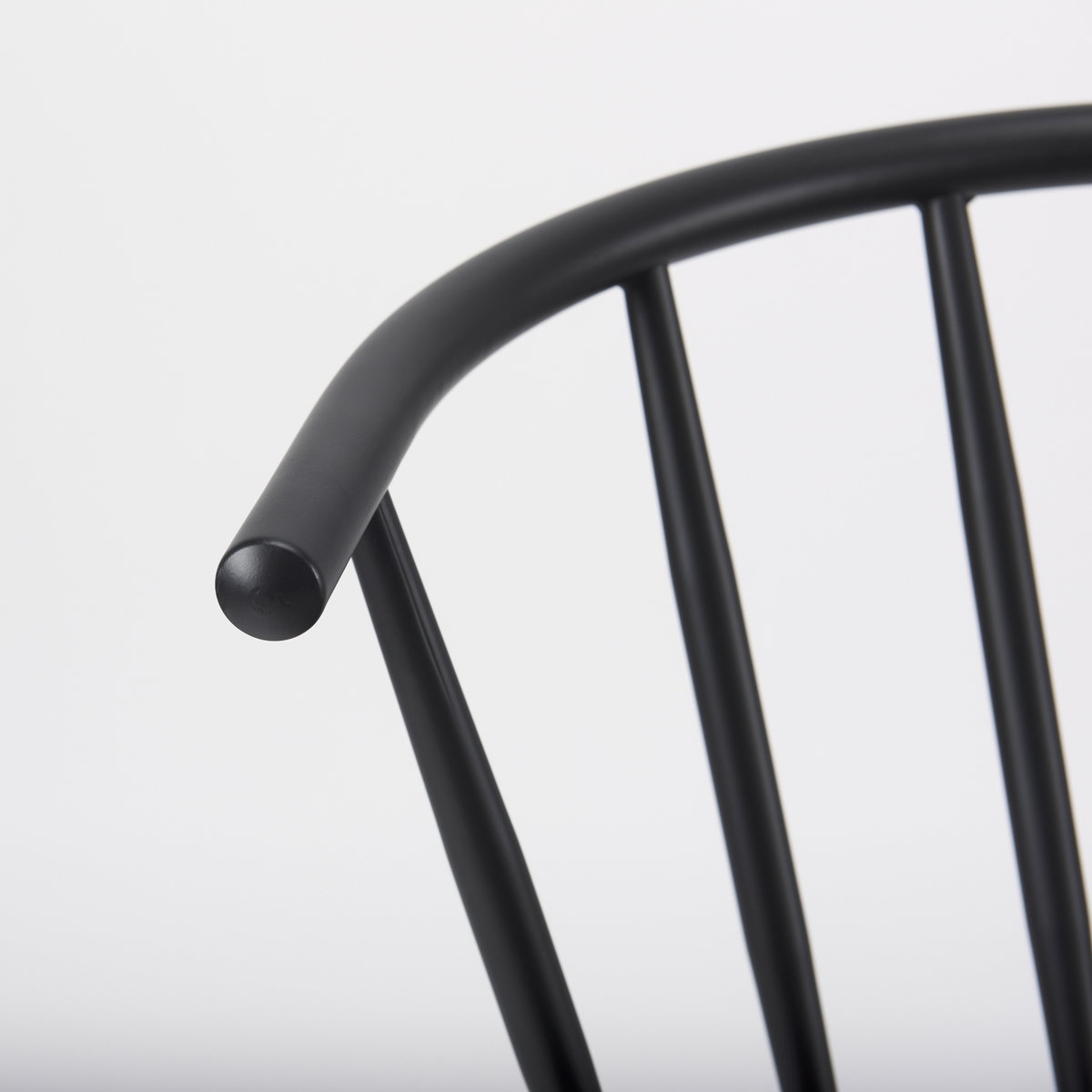 Colin Curved Back Dining Side Chair | Black Metal, Dining Chair by Mercana, 21.26" length x 21.26" width x 30.32" height View 12