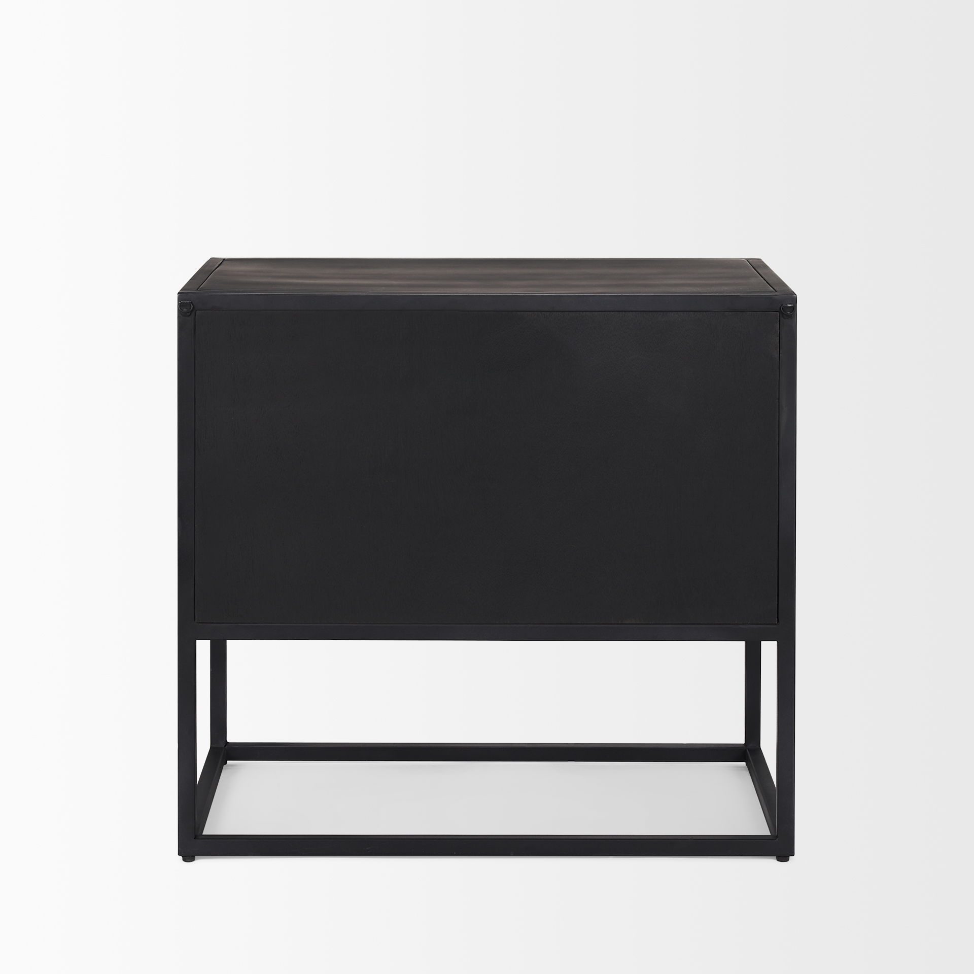 Sloan Black Wood with Black Metal Frame Side Table, Side & End Table by Mercana, 28" length x 17.5" width x 26.25" height View 5