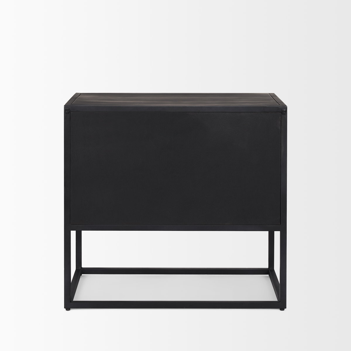 Sloan Black Wood with Black Metal Frame Side Table, Side & End Table by Mercana, 28" length x 17.5" width x 26.25" height View 5
