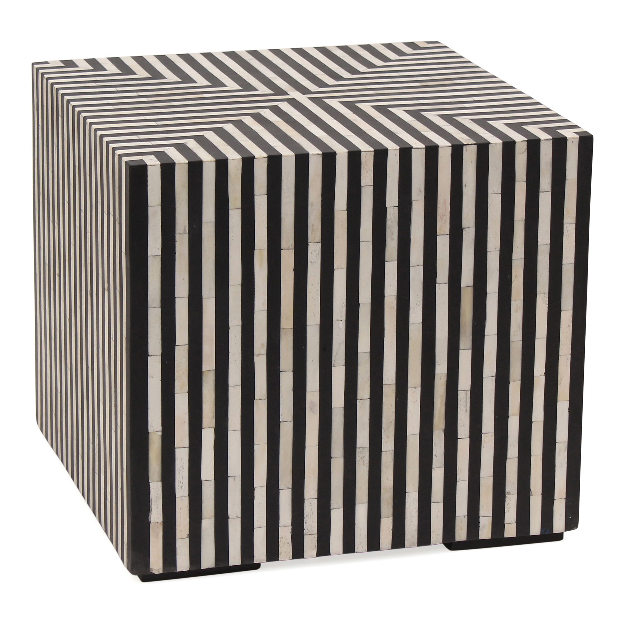 Terning Side Table Black And White, Side & End Table by Moe's Home, 18" width x 16" height x 18" depth View 2