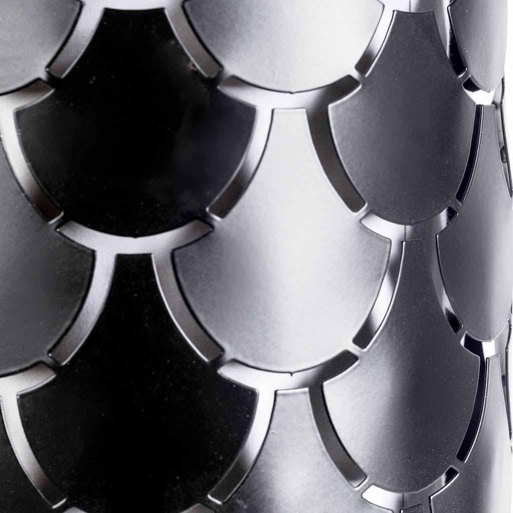 Brasseur III 10.5x22 Black Toned Metal Fish Scale Wall Sconce large image 