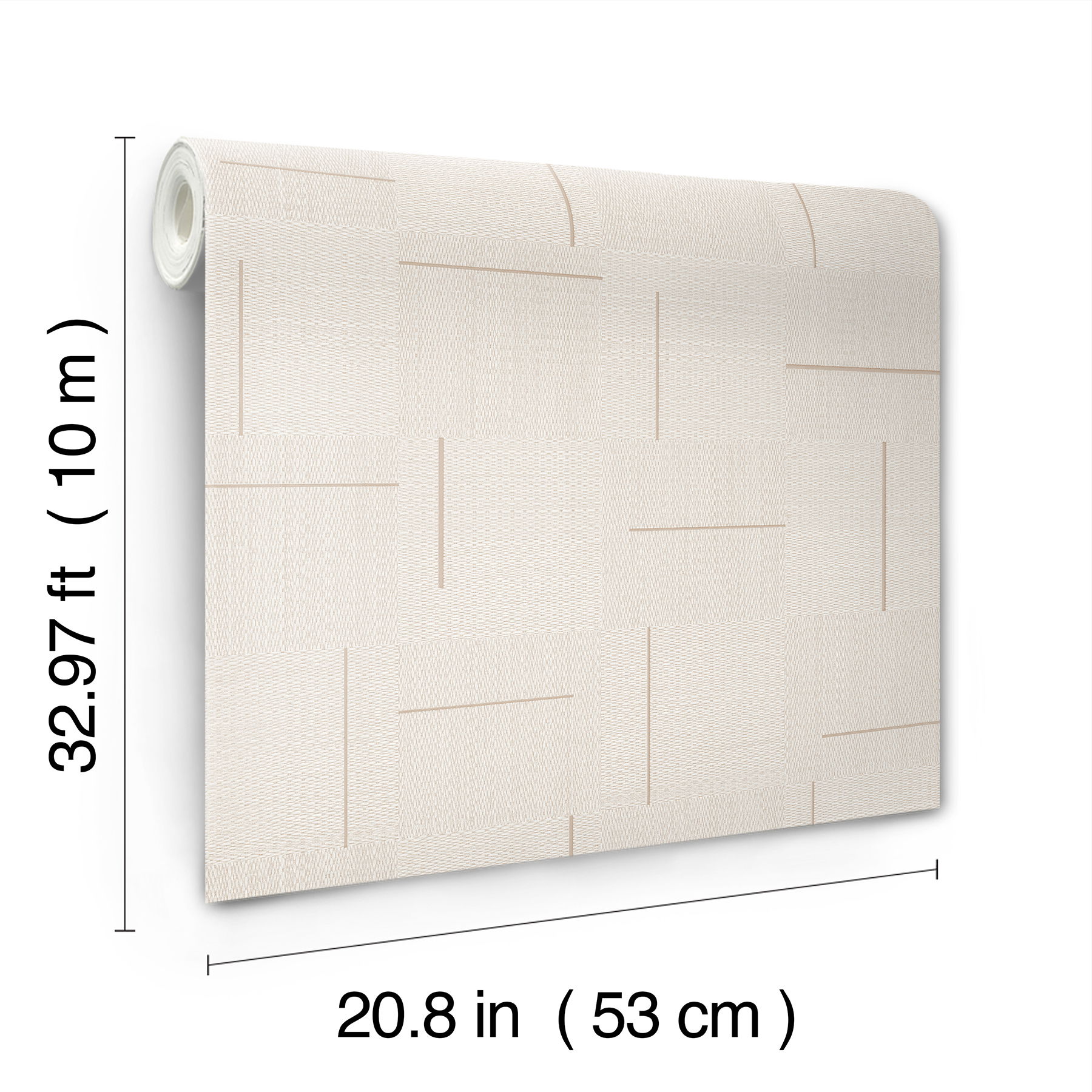 Geo Block Weave Linen Wallpaper large image 