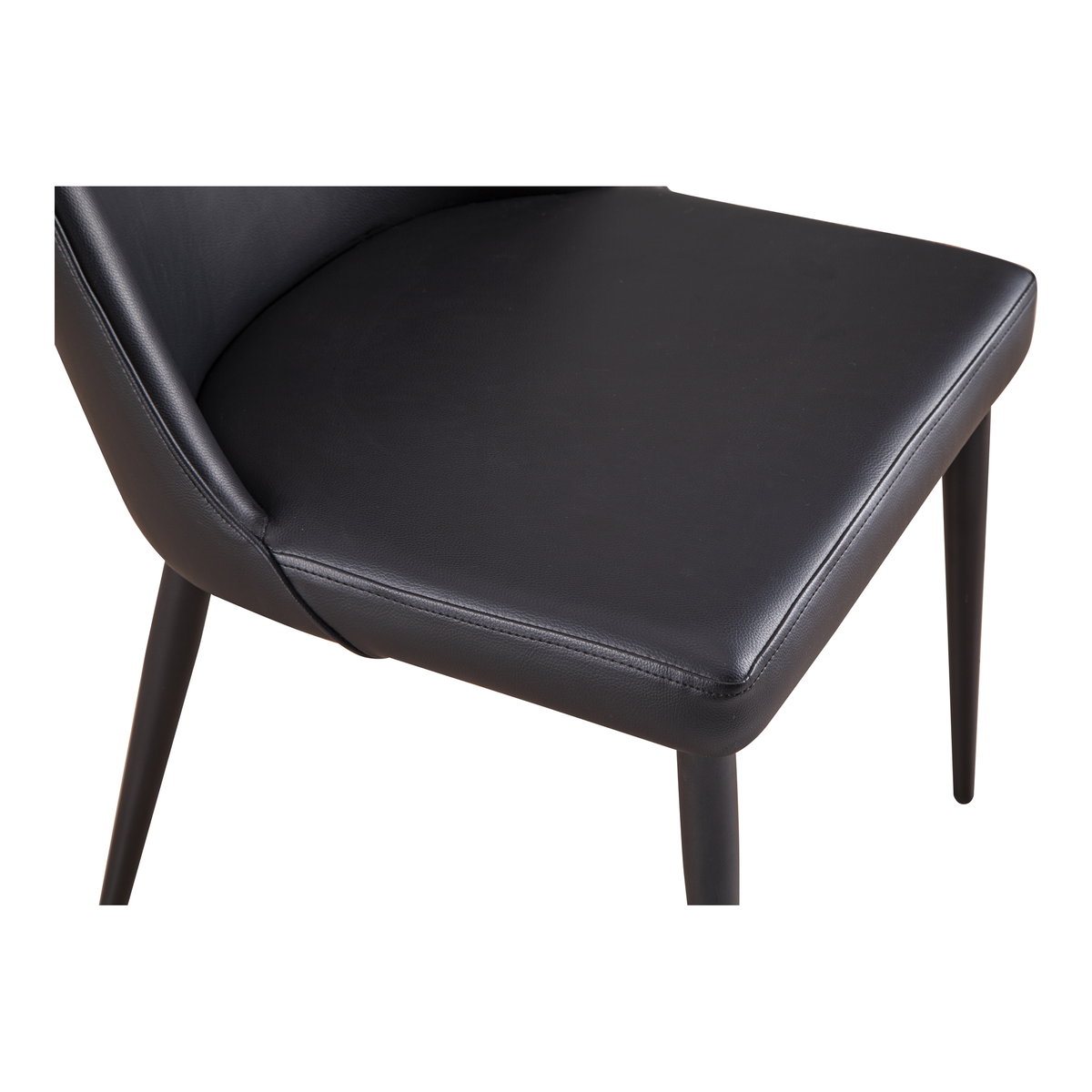 Lula Dining Chair Black Vegan Leather - Set Of Two, by Moe's Home, 18" width x 31.9" height x 23.4" depth View 8