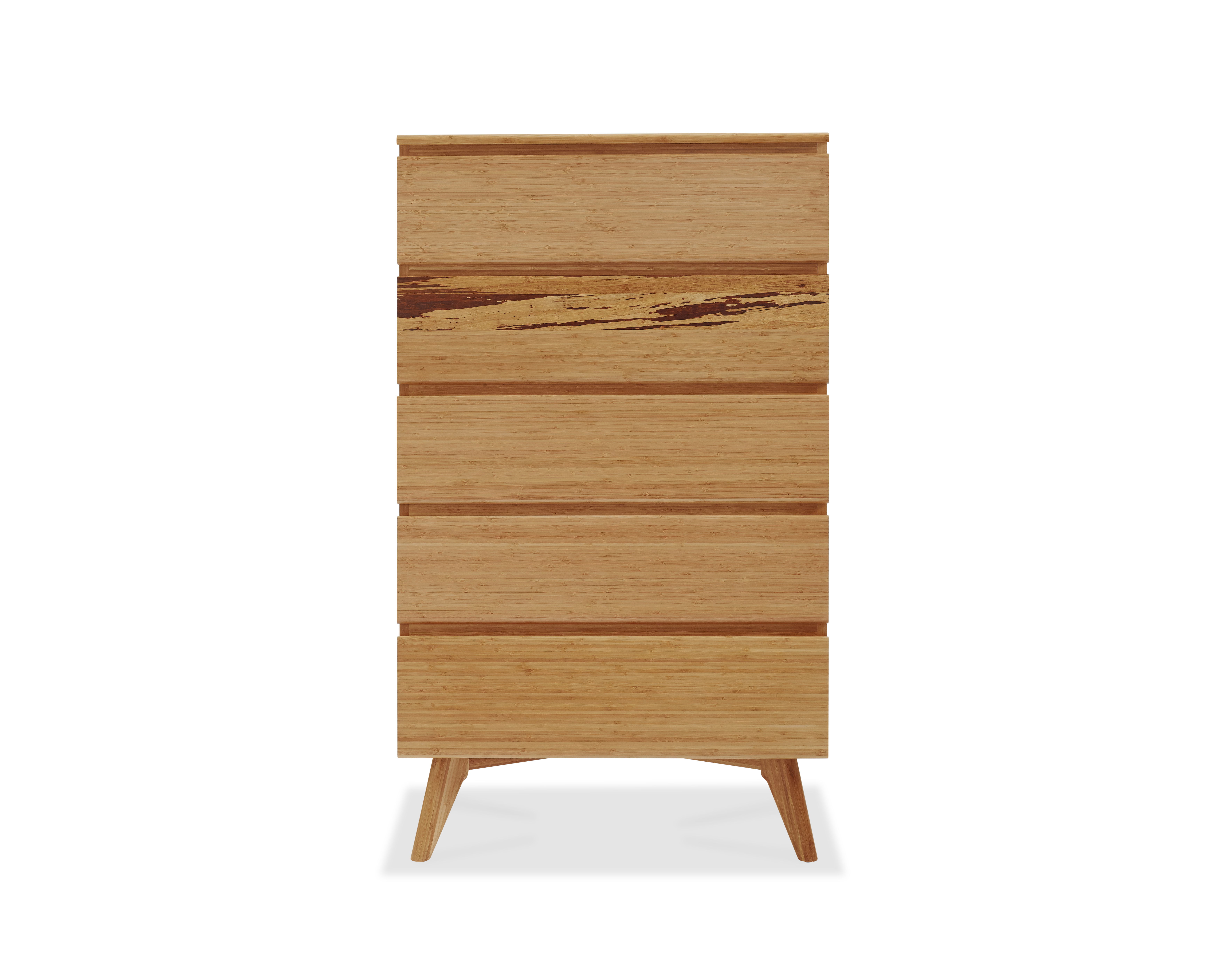 Azara Five Drawer High Chest, Caramelized, Dresser by Greenington, 19" length x 32" width x 53" height View 1