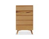 Azara Five Drawer High Chest, Caramelized, Dresser by Greenington, 19" length x 32" width x 53" height thumbnail 1