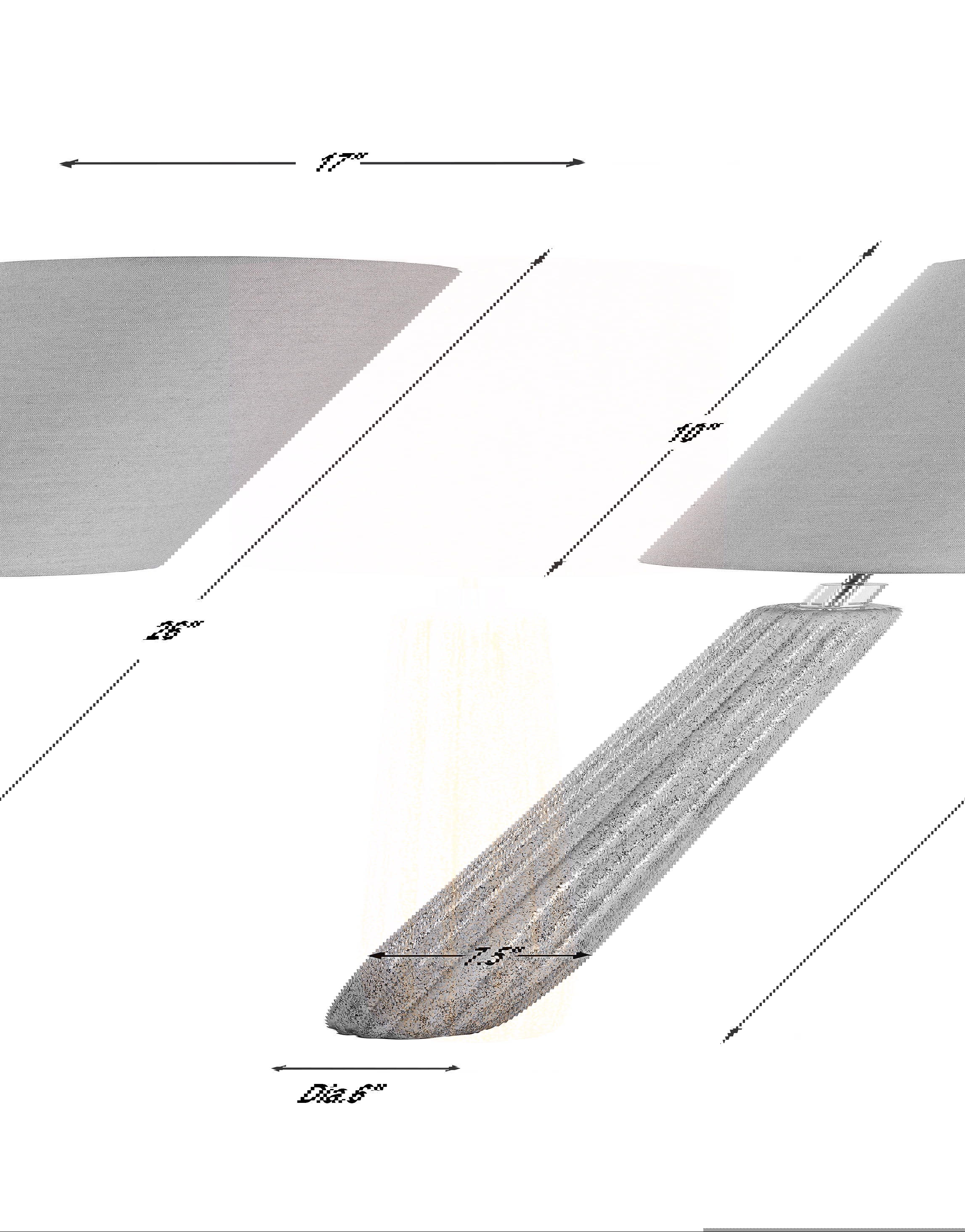 Pikes Stone-Ivory Table Lamp, by Uttermost, 17" width x 26" height x 17" depth View 3