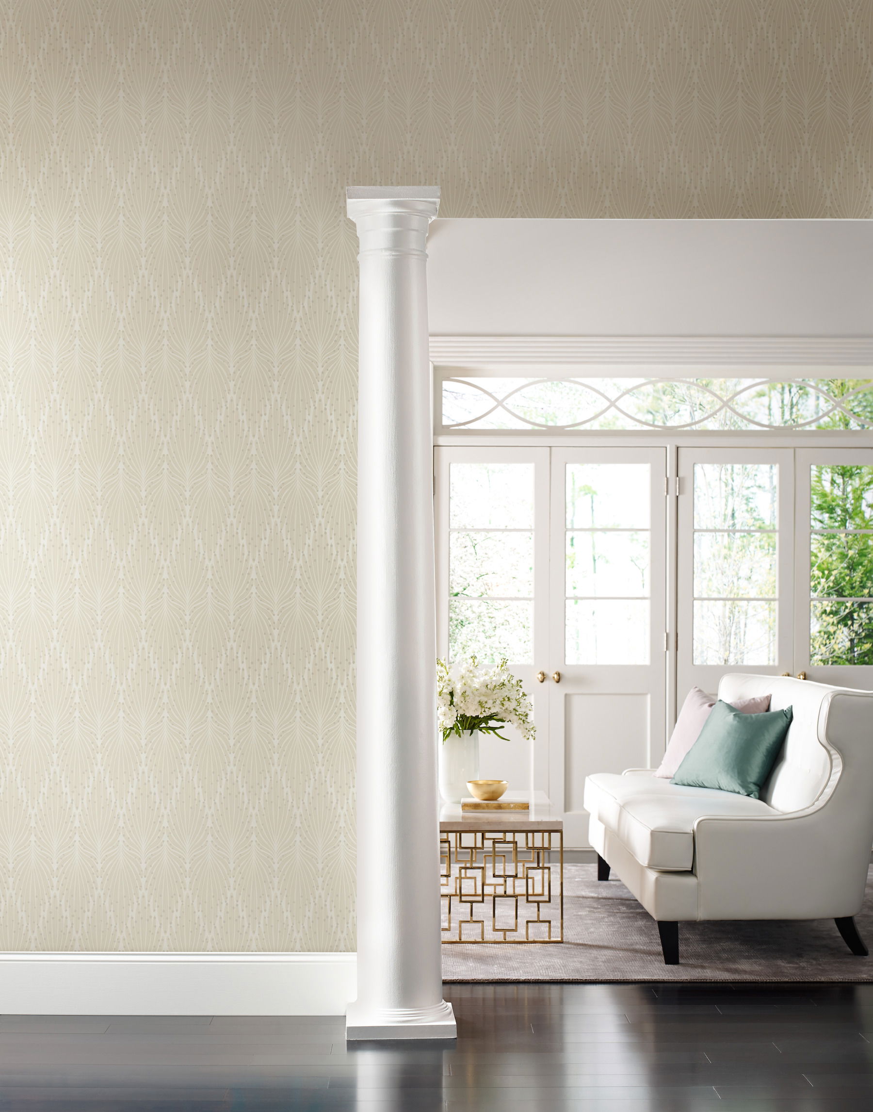 CafÃ© Society Cream Wallpaper, by York Wall, 27' length x 2'3" width x 0.02" depth View 3