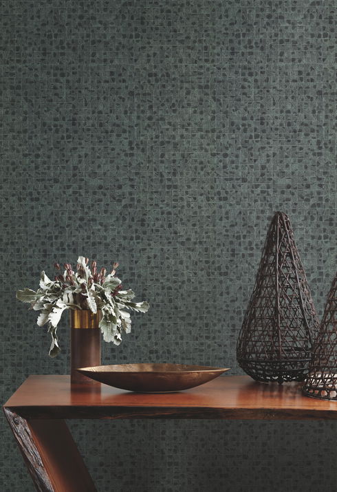 Leather Lux Dark Green Wallpaper