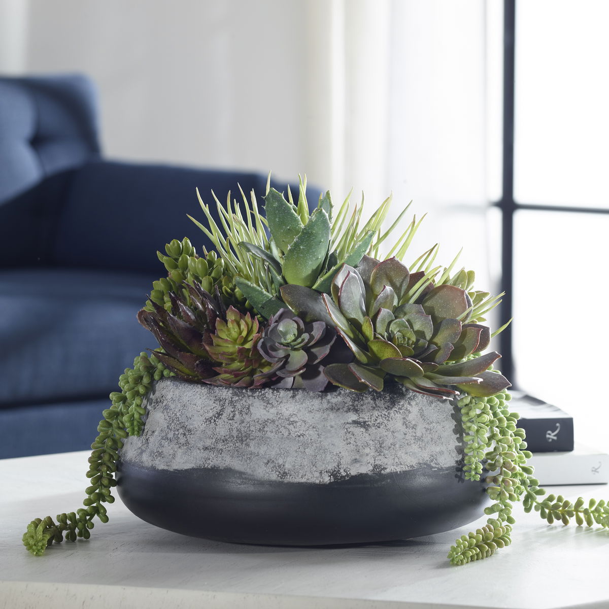 Yuma Succulent Centerpiece, Artificial Plants & Flower by Uttermost, 15" width x 13" height x 14" depth View 2