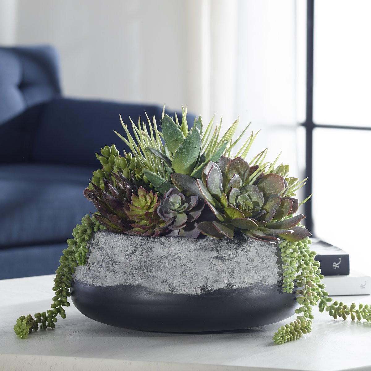 Yuma Succulent Centerpiece, Artificial Plants & Flower by Uttermost, 15" width x 13" height x 14" depth View 2