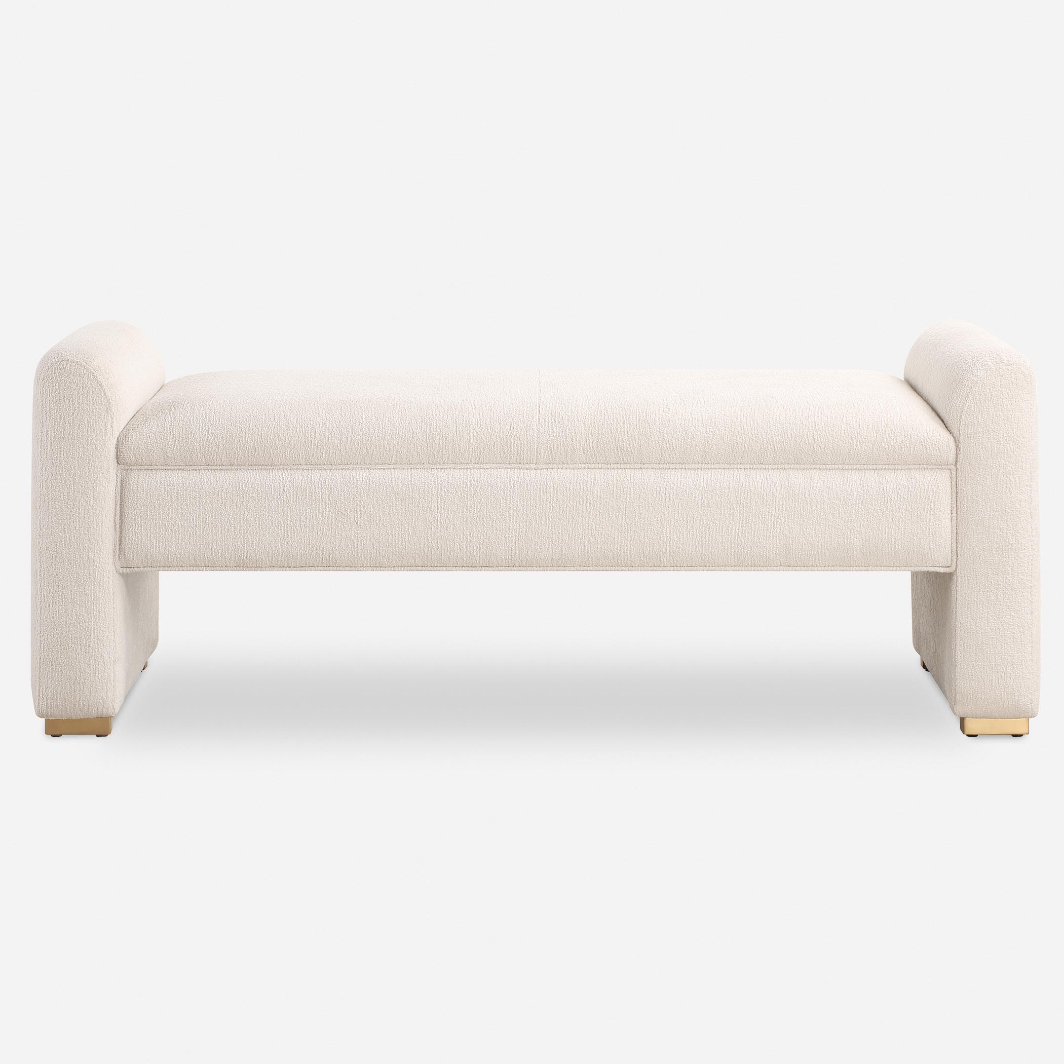 Caliste Ivory Bench, Furniture by Uttermost, 55.5" width x 21.25" height x 16.5" depth View 1