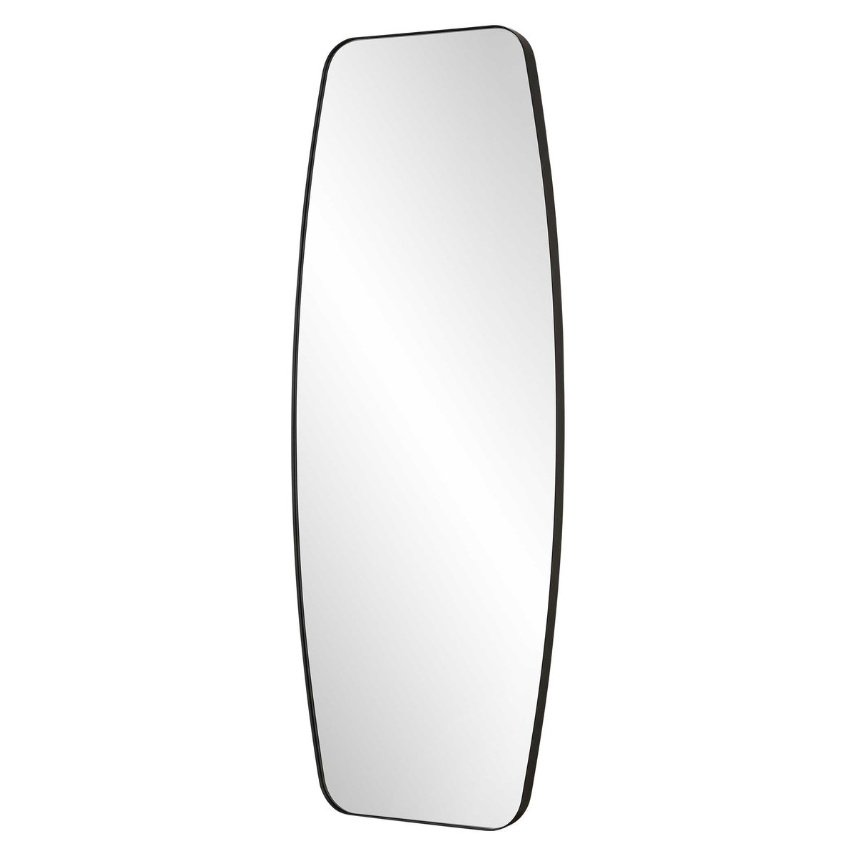 Caspian Curved Black Dressing Mirror, Floor Mirror by Uttermost, 27.75" width x 71.87" height x 2" depth View 5
