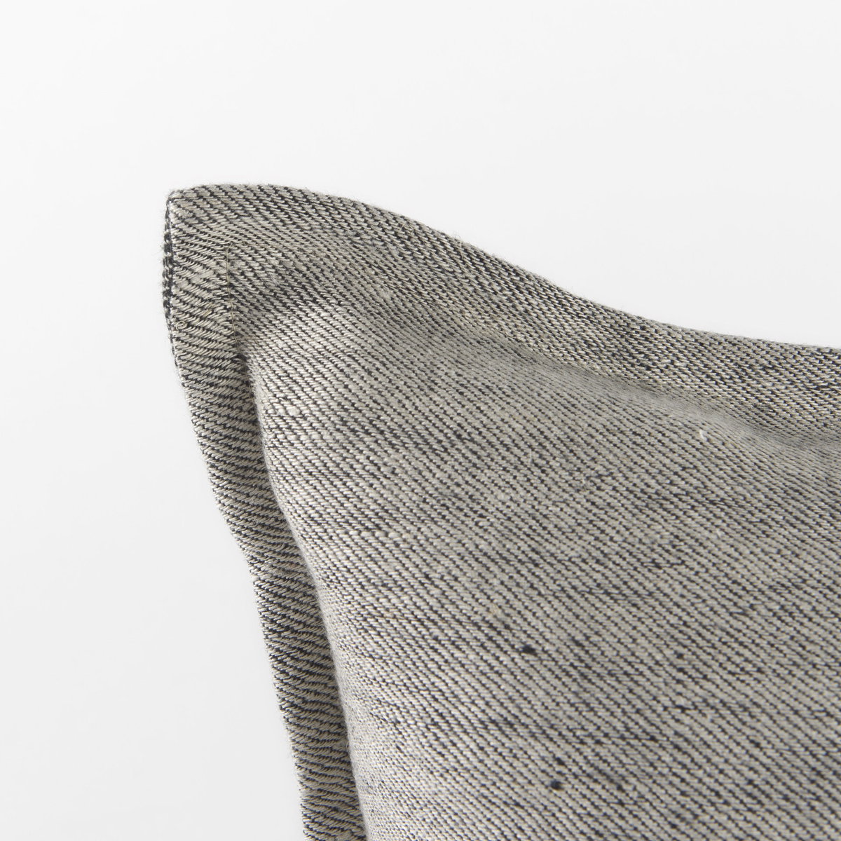 Zadie 14x26 Light Gray and Dark Gray Fabric Color Blocked Decorative Pillow Cover, by Mercana, 14" length x 26" width x 0.2" height View 10