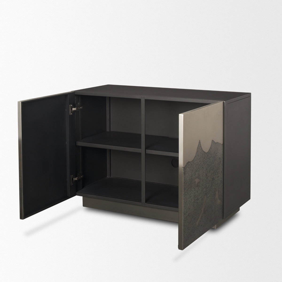 Roxdale Acid Washed Iron Metal Accent Cabinet, Cabinets & Chest by Mercana, 41" length x 18" width x 29.5" height View 7