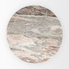 Allyson 54' Round Medium Brown with Pink Marble Pedestal Dining Table thumbnail 3
