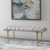 Imperial Upholstered Gray Bench, Benche by Uttermost, 48" width x 19" height x 16" depth thumbnail 4