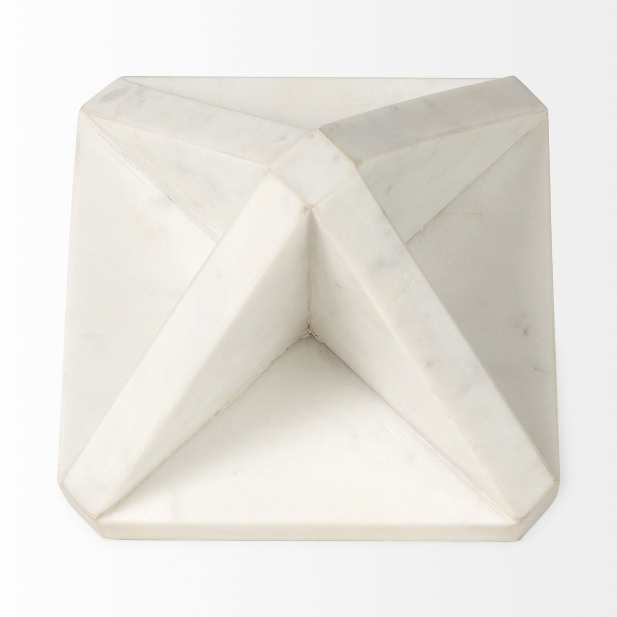 Sophia 5.5 L x 5.5 W x 8.5 H White Marble Decor Stand, Decorative Object by Mercana, 5.5" length x 5.5" width x 8.5" height View 4