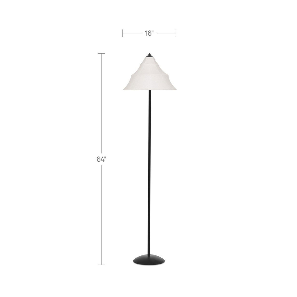 Corrina Floor  Lamp White, Floor Lamp by Moe's Home, 16" width x 64" height x 16" depth View 4