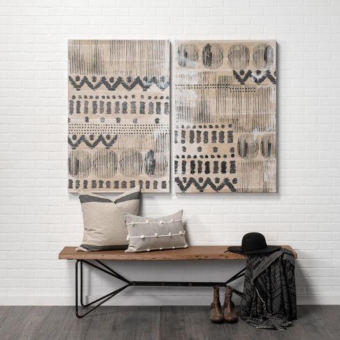 Papillion III 66x18 Natural Solid Wood and Iron Dining Bench