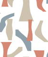 Modernist Coral & Blue Peel & Stick Wallpaper, by York Wall, 20' length x 1'8.5" width x 0.02" depth thumbnail