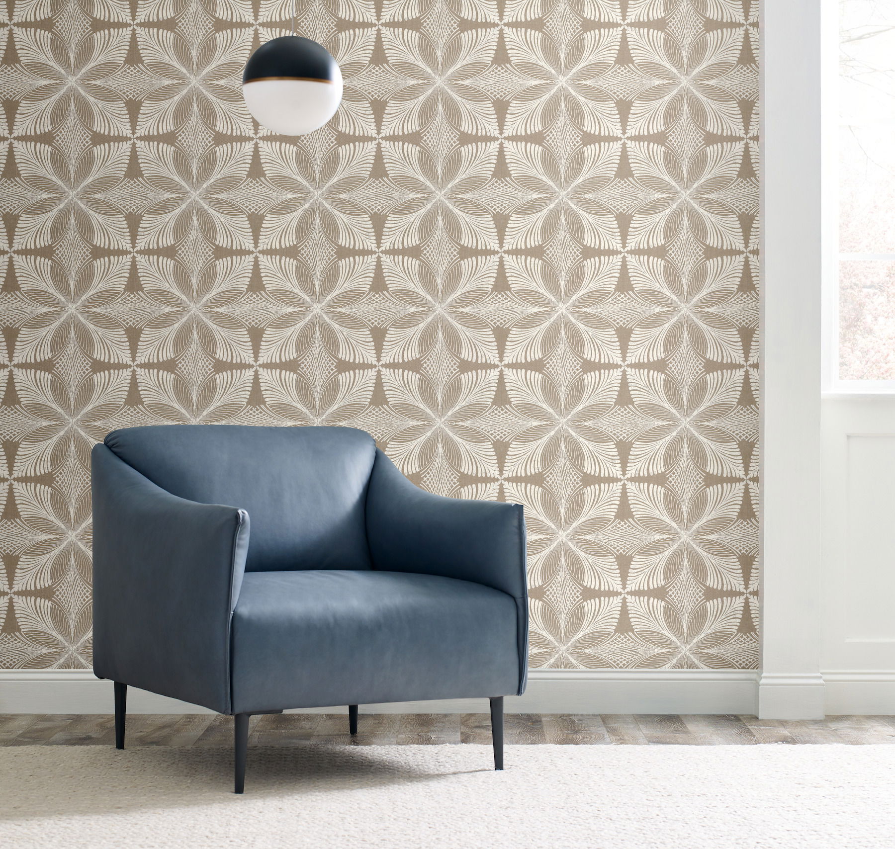 Roulettes Tan Metallic Wallpaper, by York Wall, 27' length x 2'3" width x 0.02" depth View 2