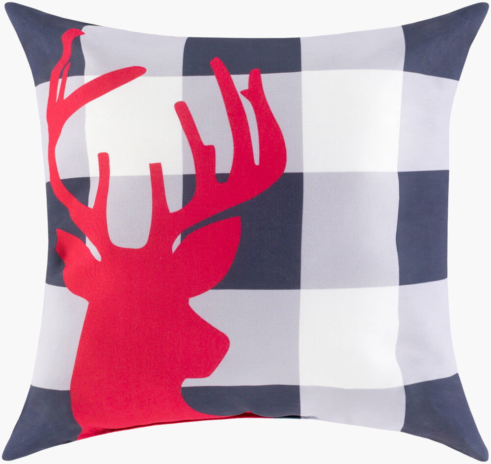 Reindeer Buffalo Accent Pillow, Decorative Pillow by Surya, 18" length x 18" width