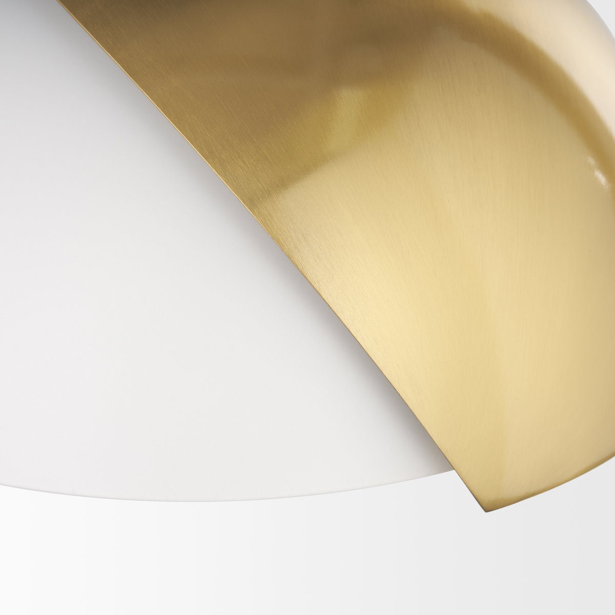 Cybill Brushed Brass with White Metal Shade 1-Light Wall Pendant, by Mercana, 12.6" length x 12.6" width x 53.94" height View 9