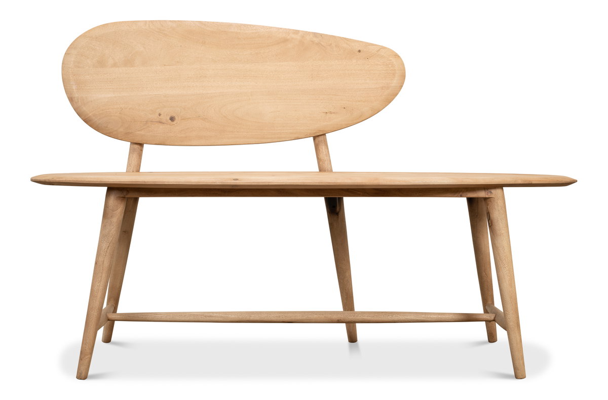 Pebble Bench (1 Back) Lionskin Finish, by Sarreid, 1'3" length x 4'6" width x 2'11" height View 8