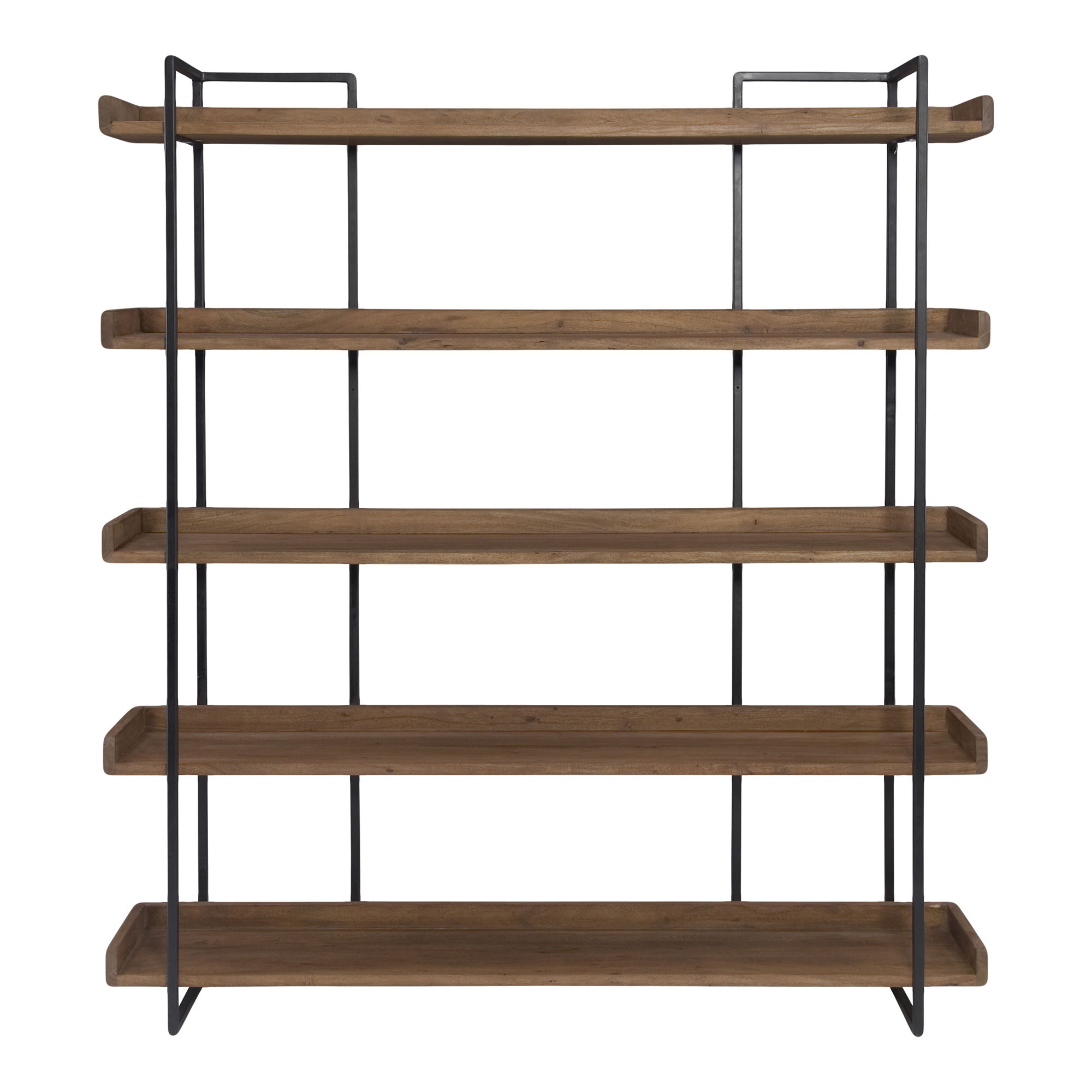 Vancouver Bookshelf Large Light Brown, Shelving & Bookcase by Moe's Home, 68" width x 75.5" height x 13.5" depth View 1