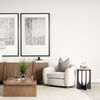 Preston 23'H White Marble Top with Matte Black Metal Accent Table thumbnail 1