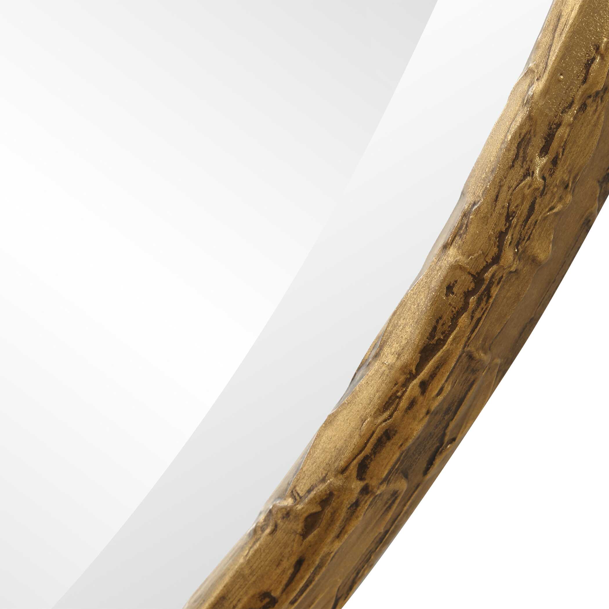 Sutton Aged Gold Round Mirror, by Uttermost, 47.25" width x 47.25" height x 1.5" depth View 6