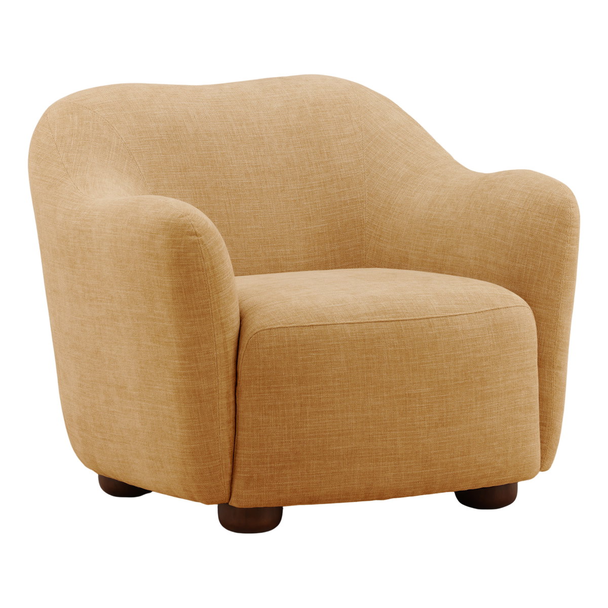 Francesca Sofa Chair Ochre, Accent Chair by Dovetail, 37" width x 30.9" height x 33.2" depth