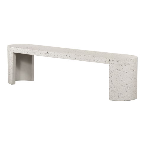 Lyon Outdoor Bench White Terrazzo