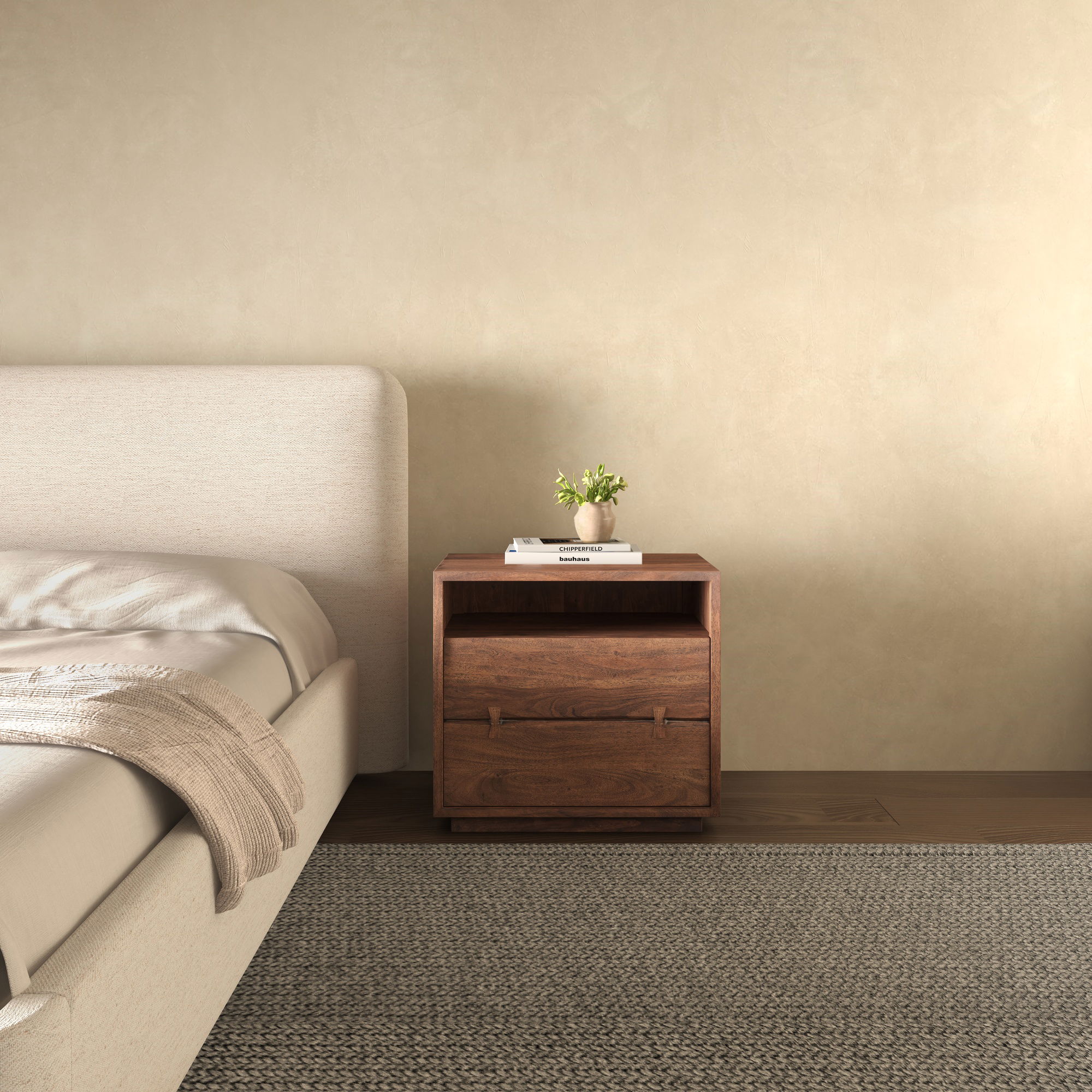 Madagascar Nightstand, by Moe's Home, 26" width x 24.5" height x 18" depth View 10