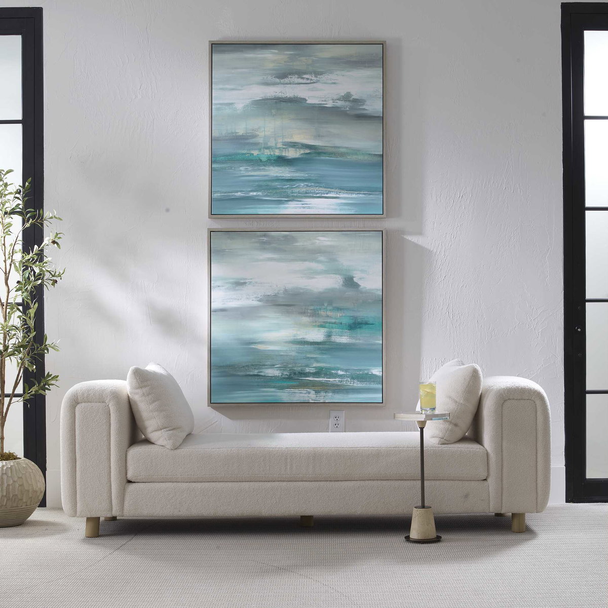 Tranquil State Of Mind Framed Canvases, S/2, Painting by Uttermost, 37.5" width x 37.5" height x 2" depth View 2