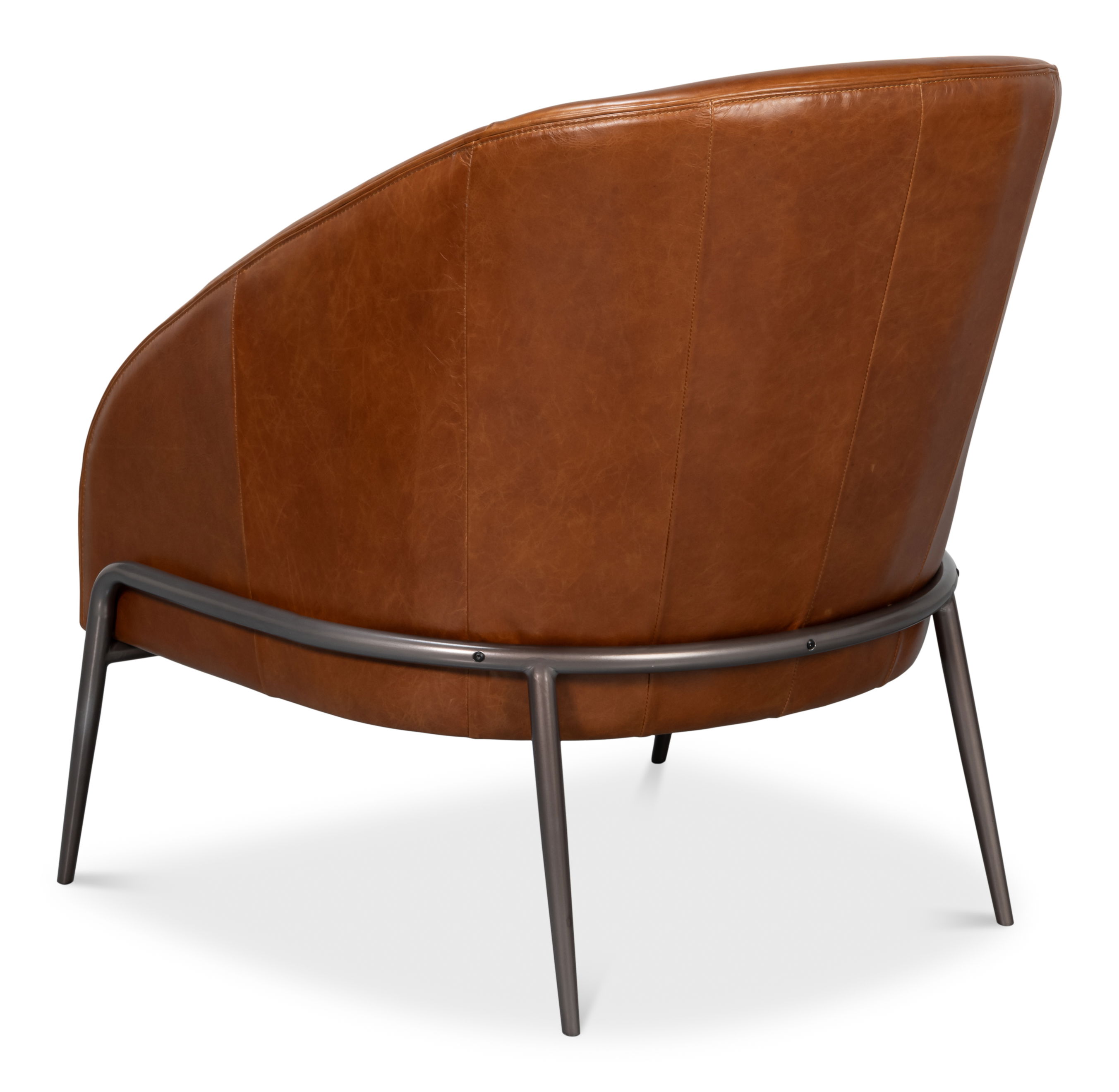 Simmons Leather Chair, Havana Brown, Seating by Sarreid, 32" length x 33" width x 34" height View 11