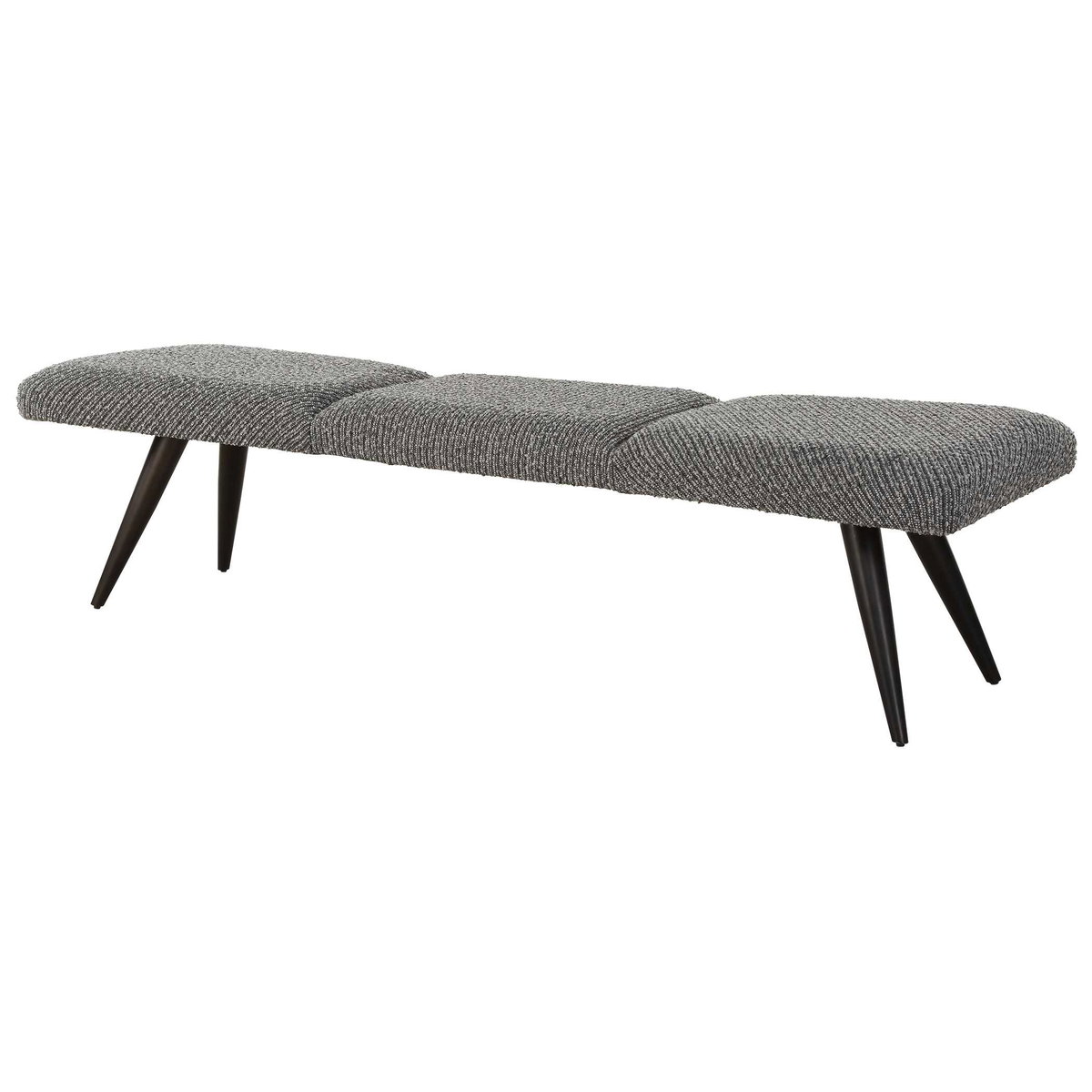 Bowtie Charcoal Fabric Bench, Benche by Uttermost, 72.5" width x 18" height x 20" depth View 5