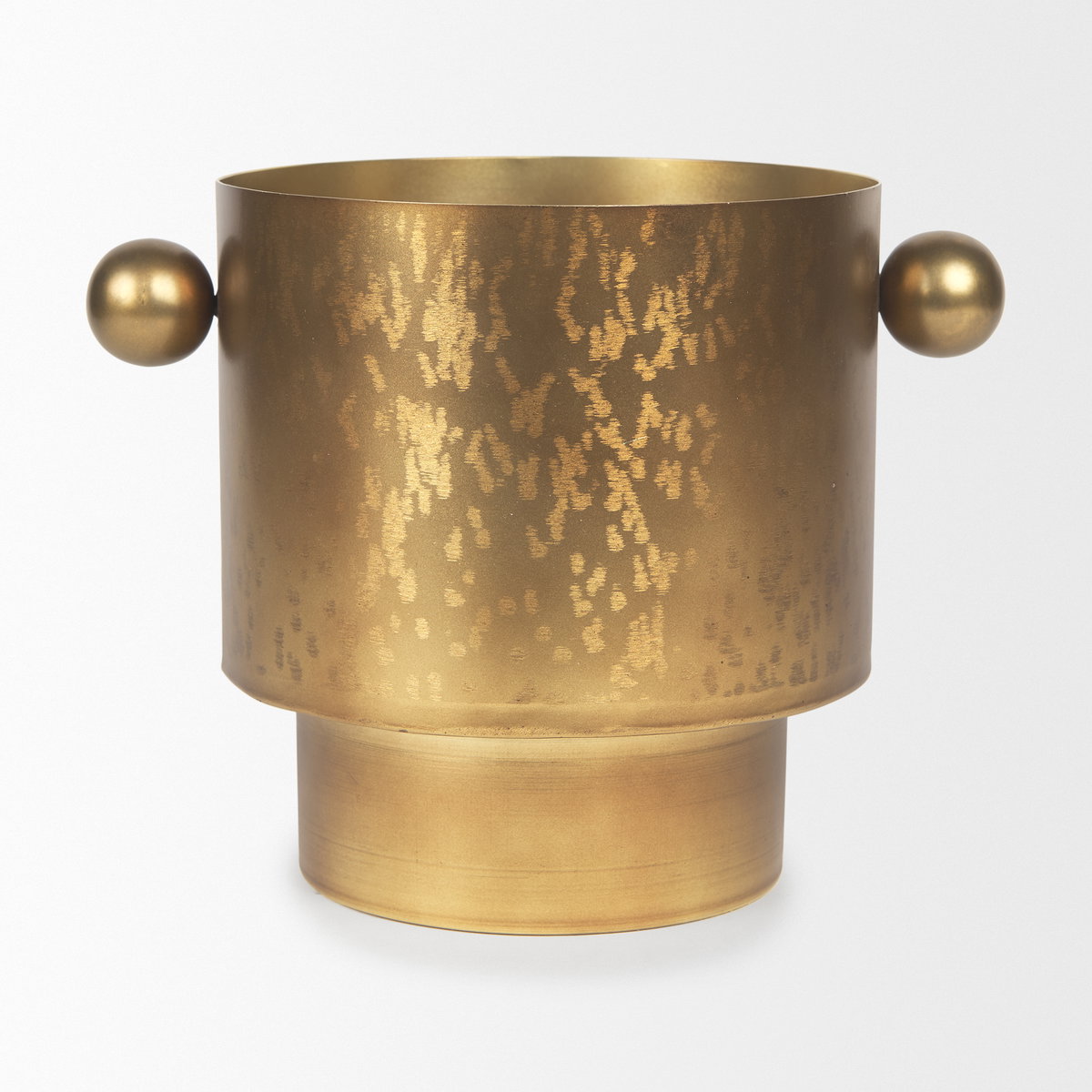 Juno 8.5H Large Gold Iron Vase, by Mercana, 11" length x 8" width x 8.5" height View 3
