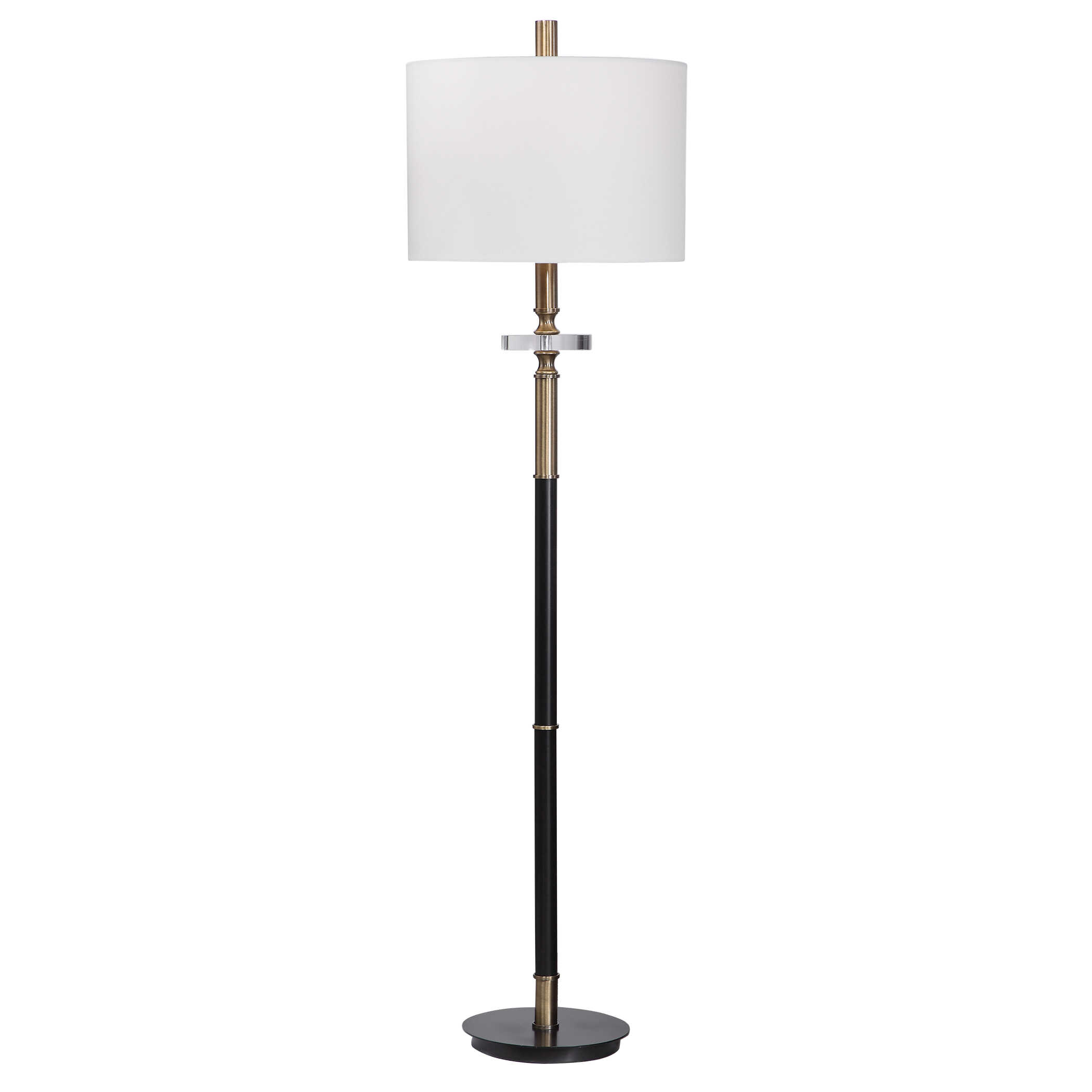 Maud Aged Black Floor Lamp, by Uttermost, 18" width x 67" height x 18" depth View 1