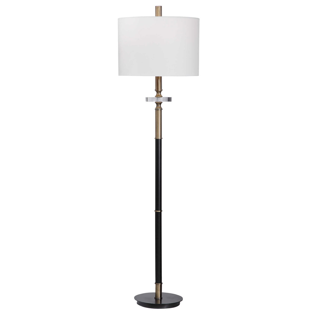 Maud Aged Black Floor Lamp, by Uttermost, 18" width x 67" height x 18" depth View 1