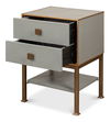 Gillian Two Drawer Nightstand, Storm Gry, by Sarreid, 18" length x 15" width x 25" height thumbnail 20