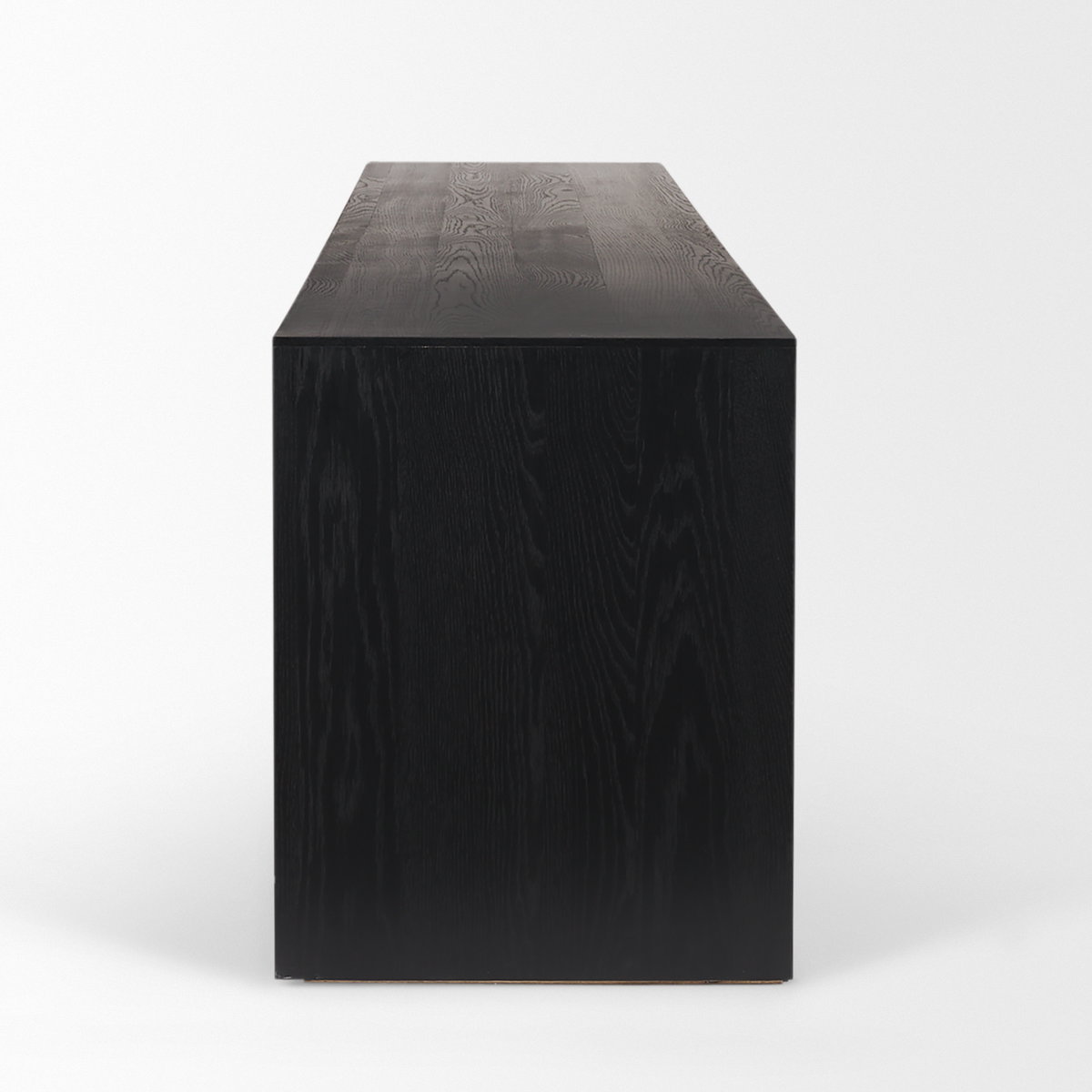 Tabor Natural Wood with Black Oak Waterwall Media Console, by Mercana, 94" length x 19" width x 24" height View 6
