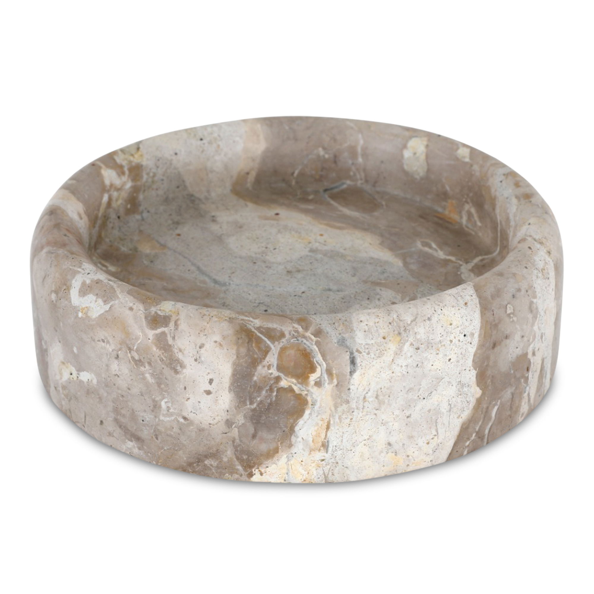 Anais Catchall Beige Marble, Trays & Platter by Moe's Home, 8" width x 2.5" height x 8" depth View 2