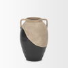 Tully Textured Matte Brown with Matte Black Short Ceramic Floor Vase thumbnail 6
