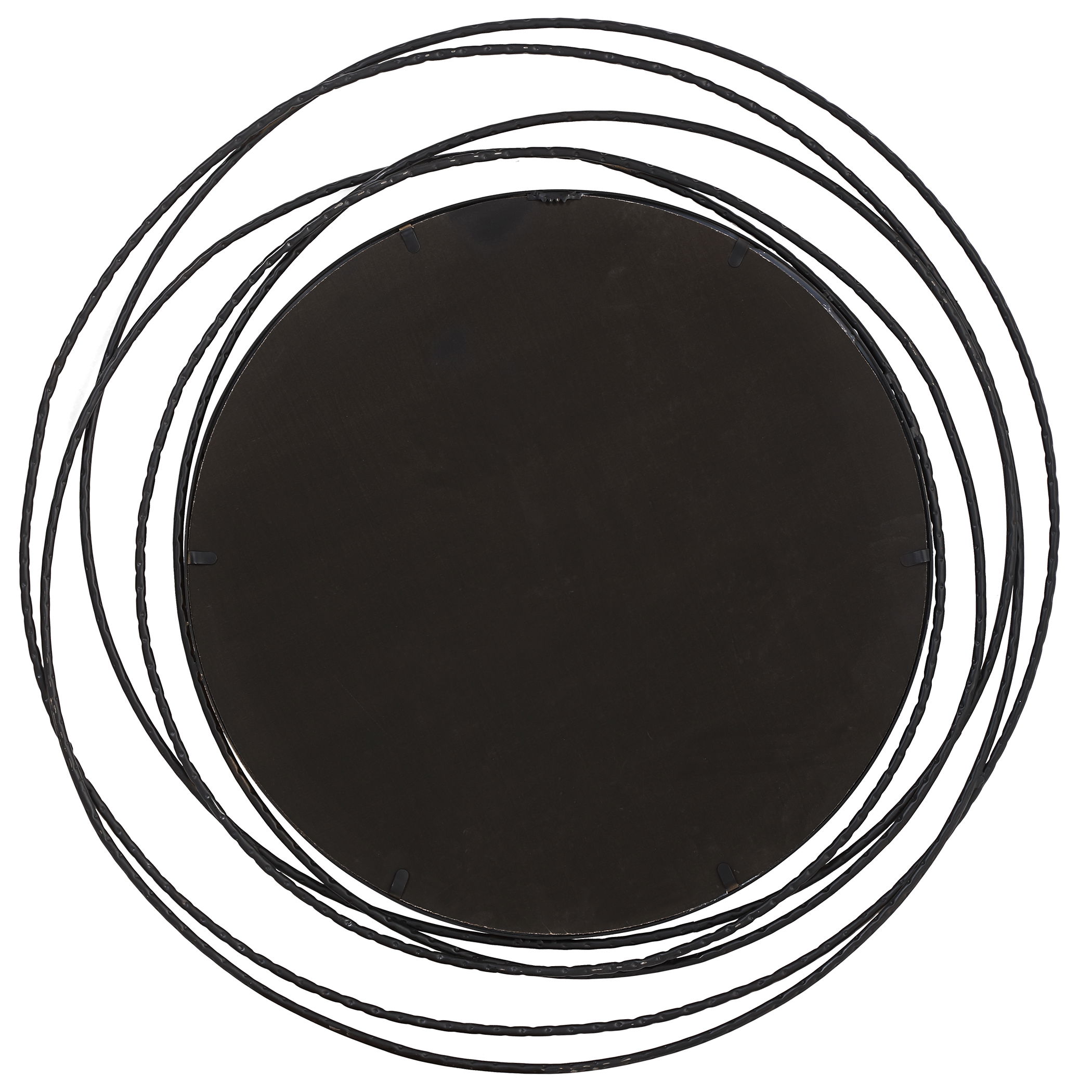 Whirlwind Black Round Mirror, by Uttermost, 39.37" width x 39.37" height x 1.15" depth View 7