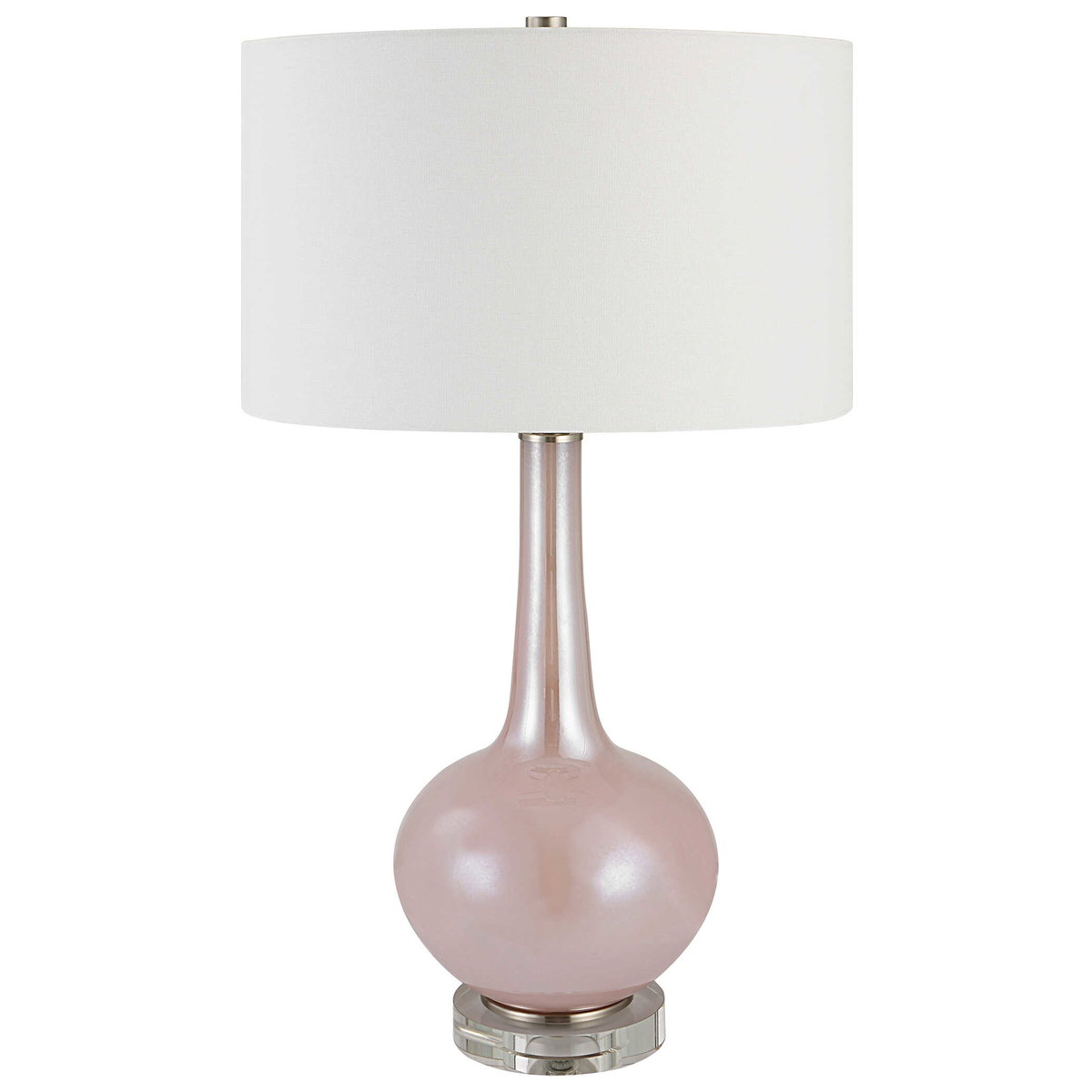 Rosa Pink Glass Table Lamp, by Uttermost, 16" width x 29" height x 16" depth View 5