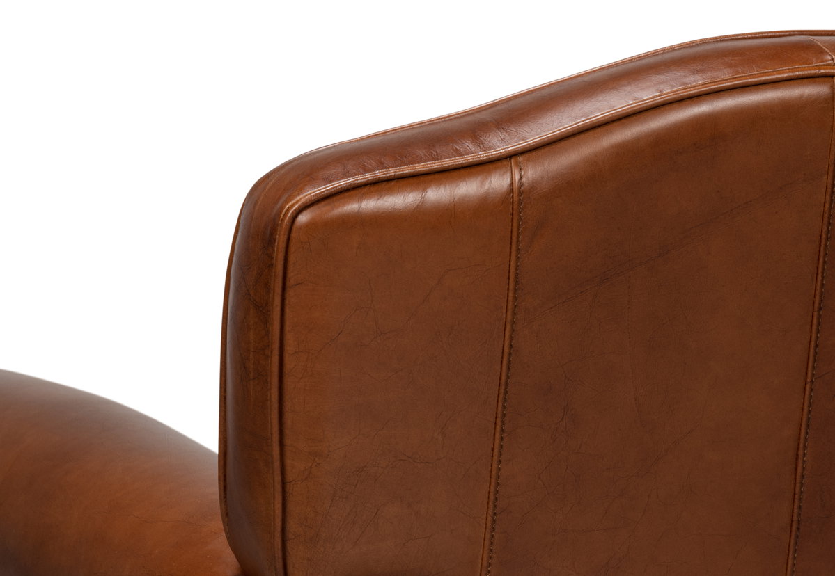 Elite French Club Swivel Chair, by Sarreid, 2'9" length x 3' width x 2'9" height View 3
