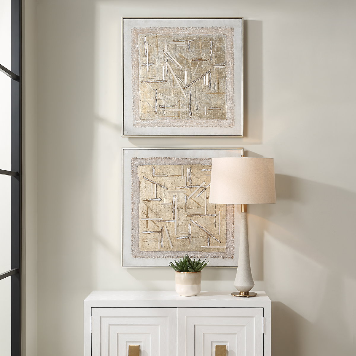 Unpredictable Hand Painted Canvases Set/2, Art by Uttermost, 31" width x 31" height x 2" depth View 2