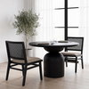 Wynn Cane Back Dining Side Chair | Beige Fabric with Black Wood, Dining Chair by Mercana, 20.47" length x 24.61" width x 34.06" height thumbnail 3